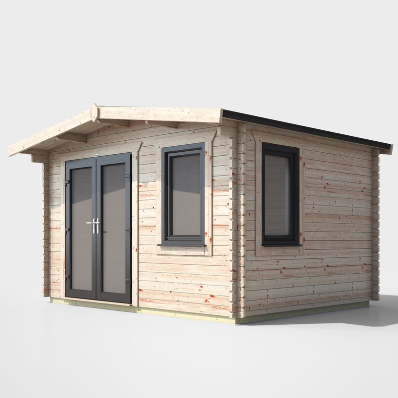 Powersheds 10' X 12' Chalet Log Cabin Home Office - 44mm