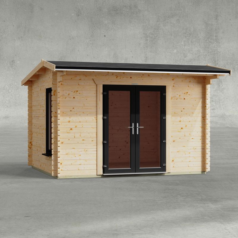 Powersheds 12' x 10' Apex Log Cabin Home Office - 44mm