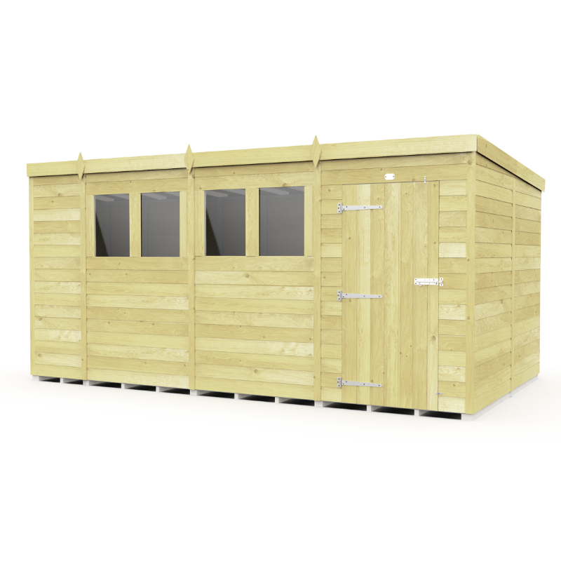 Holt 15' x 8' Pressure Treated Shiplap Modular Pent Shed at Cabins.co.uk