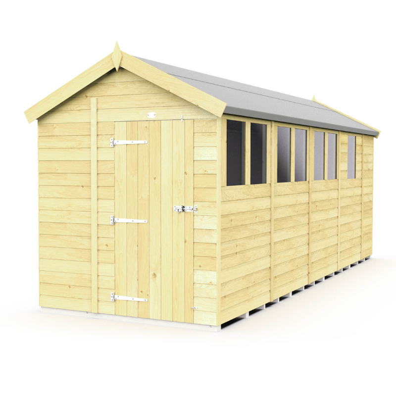 Holt 7' x 17' Pressure Treated Shiplap Modular Apex Shed from Cabins.co.uk