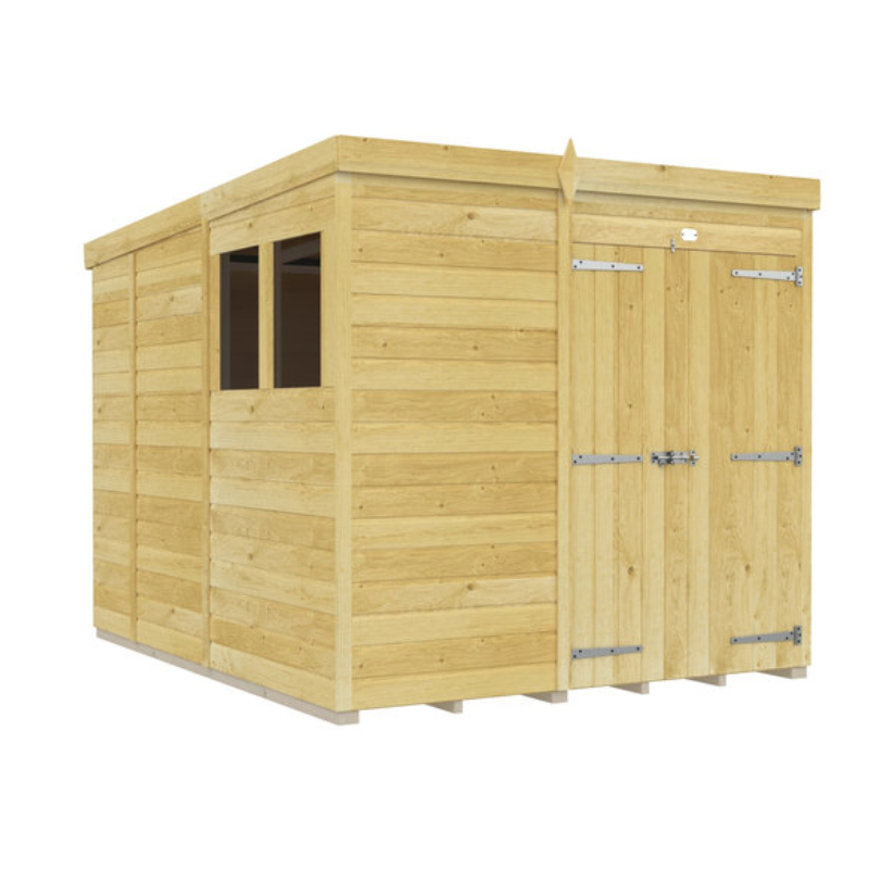 Holt 7' x 9' Double Door Shiplap Pressure Treated Modular Pent Shed from Cabins.co.uk