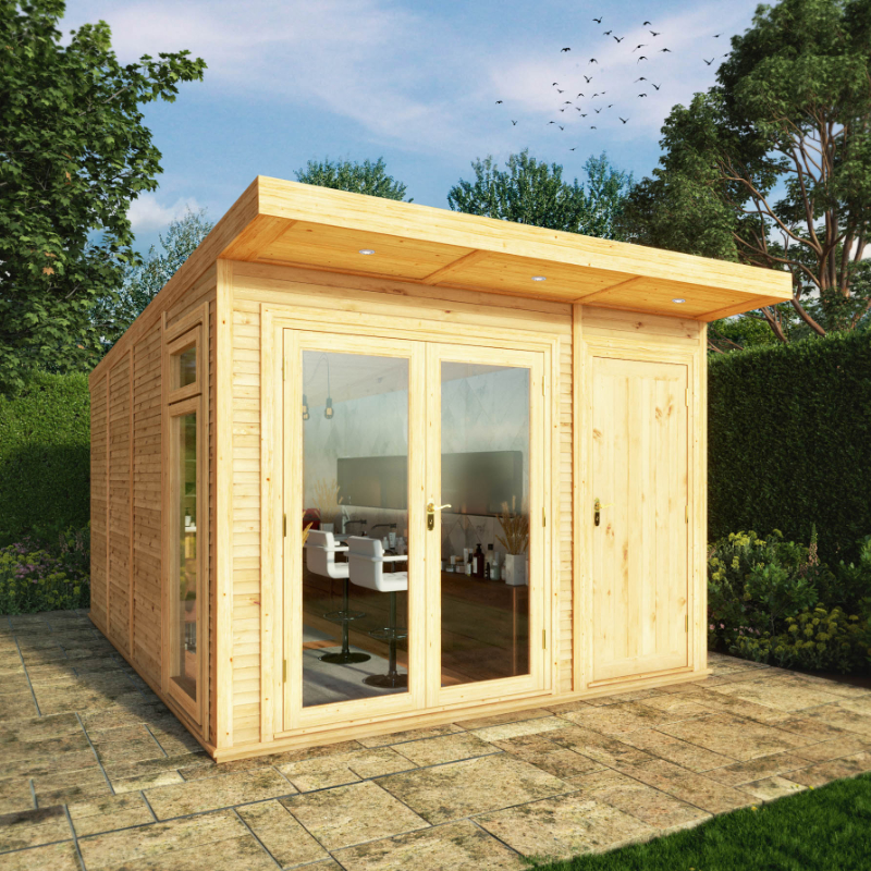 Adley 3m x 4m Insulated Garden Room With Side Shed from Cabins.co.uk