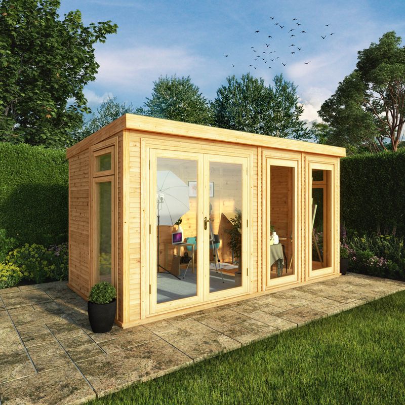 Mercia 4m x 2m DIY Insulated Garden Room, Brown