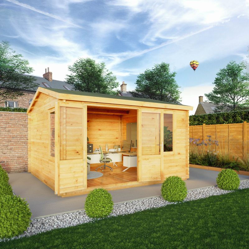 Adley 4m X 4m Delta Home Office Log Cabin - 28mm