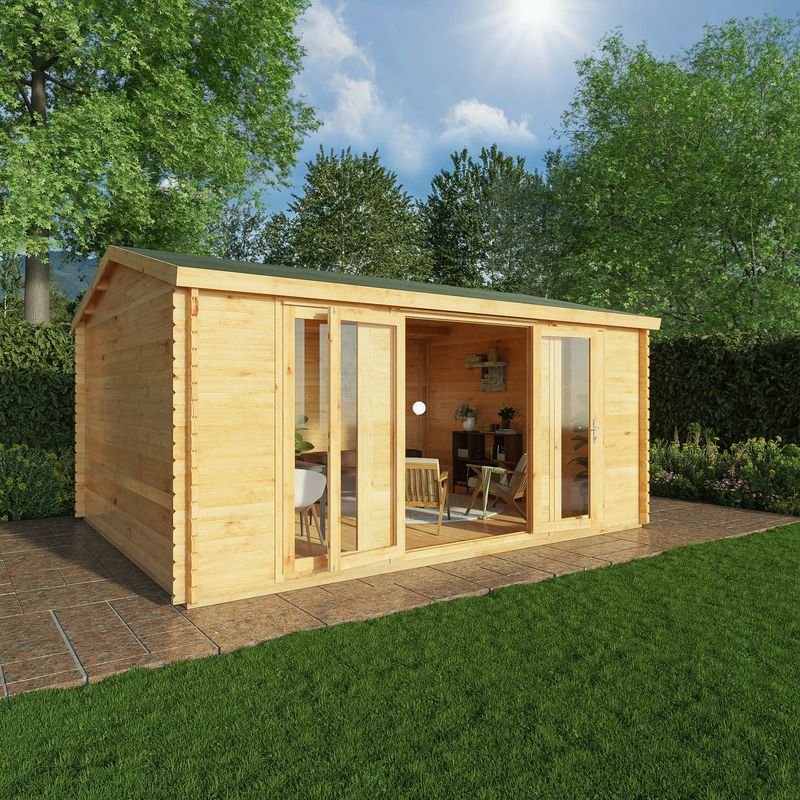 Adley 5m X 4m Bravo Home Office Log Cabin - 28mm