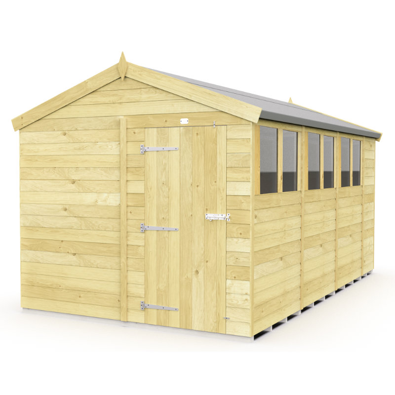 Holt 8' x 14' Pressure Treated Shiplap Modular Apex Shed at Cabins.co.uk
