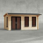 Powersheds 16' x 10' Apex Log Cabin Home Office - 44mm