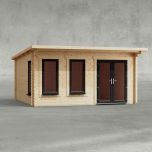 Powersheds 16' x 14' Pent Log Cabin Home Office - 44mm