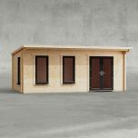 Powersheds 20' x 10' Pent Log Cabin Home Office - 44mm
