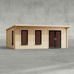 Powersheds 20' x 16' Pent Log Cabin Home Office - 44mm