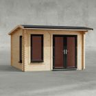 Powersheds 12' x 12' Apex Log Cabin Home Office - 44mm