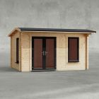 Powersheds 14' x 10' Apex Log Cabin Home Office - 44mm