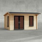 Powersheds 14' x 12' Apex Log Cabin Home Office - 44mm