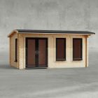 Powersheds 16' x 10' Apex Log Cabin Home Office - 44mm