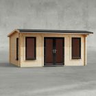 Powersheds 16' x 12' Apex Log Cabin Home Office - 44mm