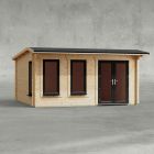Powersheds 16' x 14' Apex Log Cabin Home Office - 44mm