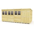 Holt 16' x 8' Double Door Shiplap Pressure Treated Modular Pent Shed