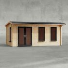 Powersheds 18' x 10' Apex Log Cabin Home Office - 44mm