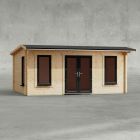Powersheds 18' x 12' Apex Log Cabin Home Office - 44mm
