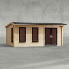 Powersheds 18' x 14' Apex Log Cabin Home Office - 44mm