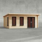 Powersheds 18' x 16' Apex Log Cabin Home Office - 44mm