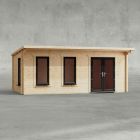 Powersheds 20' x 10' Pent Log Cabin Home Office - 44mm