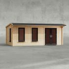 Powersheds 20' x 12' Apex Log Cabin Home Office - 44mm