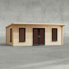 Powersheds 20' x 14' Pent Log Cabin Home Office - 44mm