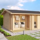 Greenway 3.76m x 4.8m Burneston Log Cabin - 44mm