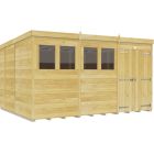 Holt 12' x 9' Double Door Shiplap Pressure Treated Modular Pent Shed