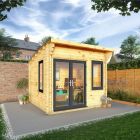 Adley 3m x 3m Taunton Log Cabin With UPVC Windows & Doors - 44mm