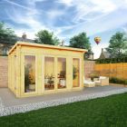 Adley 4m x 3m Alpha Pent Log Cabin - 28mm