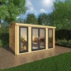 Adley 4m x 3m Bravo Home Office Log Cabin With UPVC Windows & Doors - 44mm
