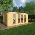Adley 5m x 4m Bravo Home Office Log Cabin - 28mm