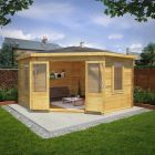 Adley 4m x 4m Somerset Corner Log Cabin - 28mm