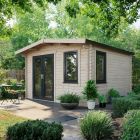 Powersheds 12' x 12' Chalet Log Cabin Home Office - 44mm