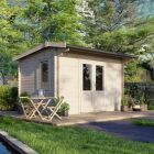 Powersheds 14' x 10' Apex Log Cabin Home Office - 28mm