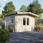 Powersheds 10' x 14' Chalet Log Cabin Home Office - 28mm