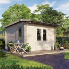 Powersheds 14' x 12' Apex Log Cabin Home Office - 28mm