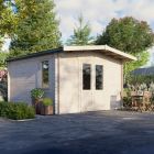 Powersheds 14' x 14' Chalet Log Cabin Home Office - 28mm