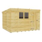 Holt 10' x 10' Pressure Treated Shiplap Modular Pent Shed