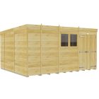 Holt 13' x 10' Double Door Shiplap Pressure Treated Modular Pent Shed