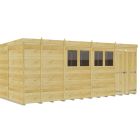 Holt 17' x 10' Double Door Shiplap Pressure Treated Modular Pent Shed
