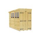 Holt 4' x 10' Double Door Shiplap Pressure Treated Modular Pent Shed