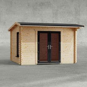 Powersheds 12' x 10' Apex Log Cabin Home Office - 44mm