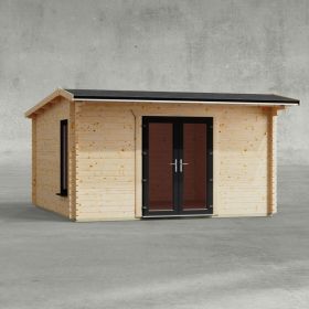 Powersheds 14' x 14' Apex Log Cabin Home Office - 44mm
