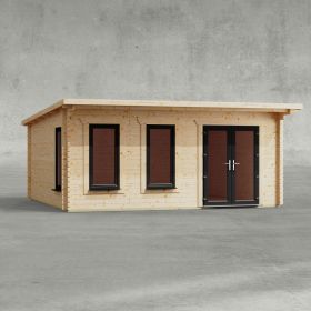 Powersheds 18' x 16' Apex Log Cabin Home Office - 44mm