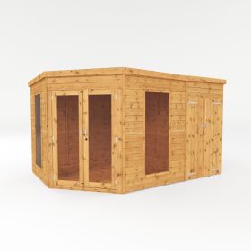 Mercia 12' x 8' Chelsea Deluxe Corner Summer House With Side Shed