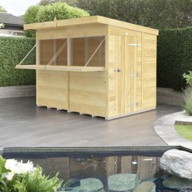 Holt 8' x 8' Pressure Treated Shiplap Garden Bar Shed With Serving Hatch