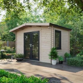 Oren 8' x 12' Marquess Log Cabin - 44mm